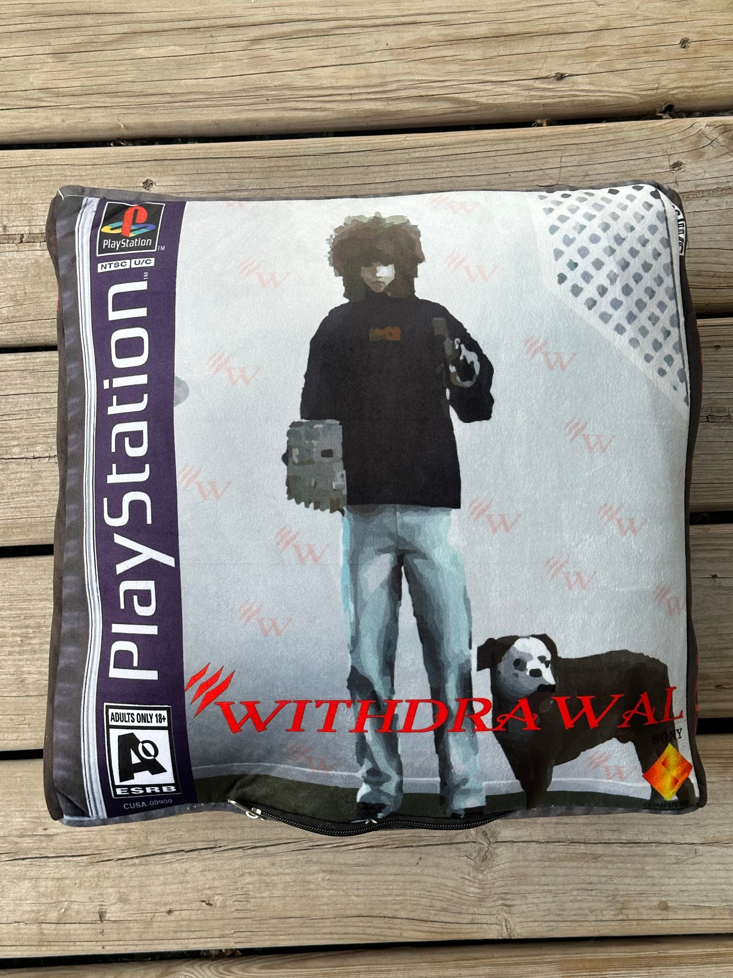 WITHDRAWAL Playstation 1 game case pillow